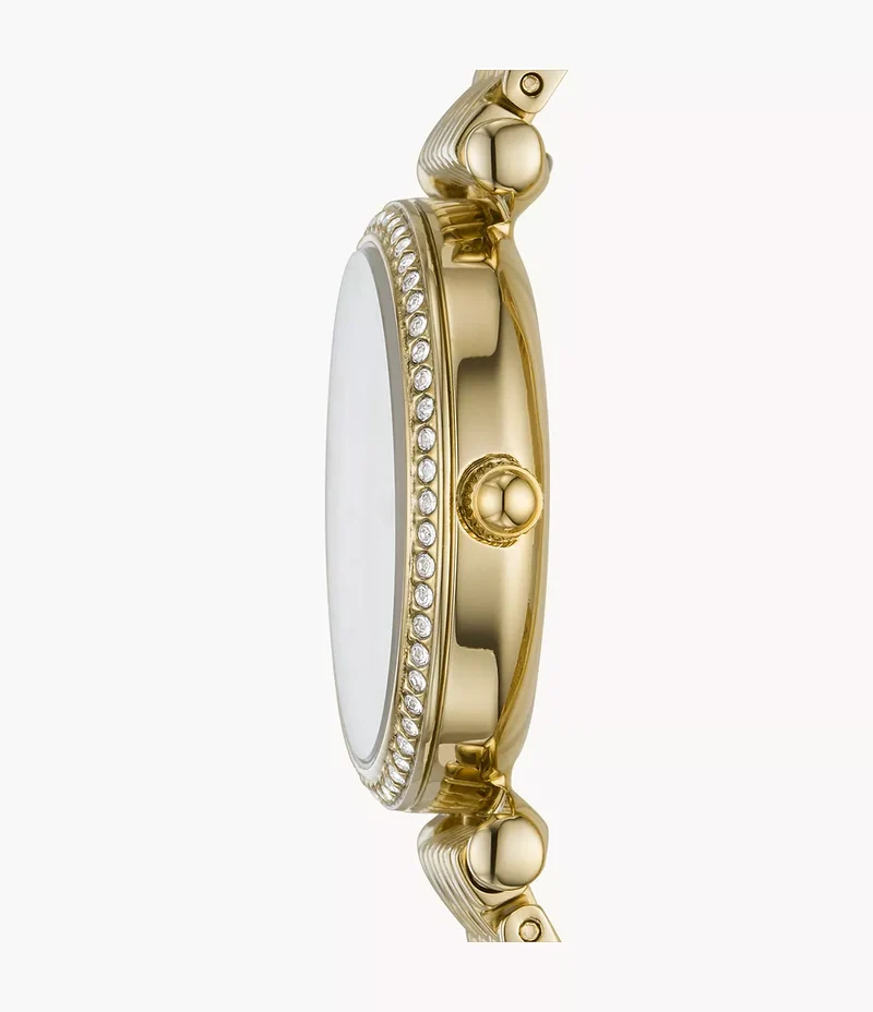 Fossil orologio Carlie Mini Mini 28mm madreperla quarzo acciaio finiture PVD oro giallo ES4699
