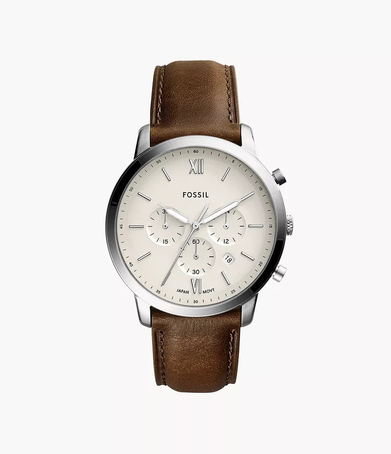 Fossil orologio Neutra Chrono 44mm avorio quarzo acciaio FS5380