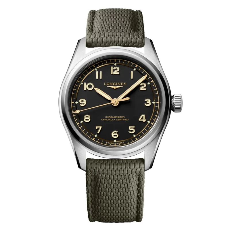 Longines orolgio Spirit Pilot 39mm nero automatico acciaio L3.809.4.53.9