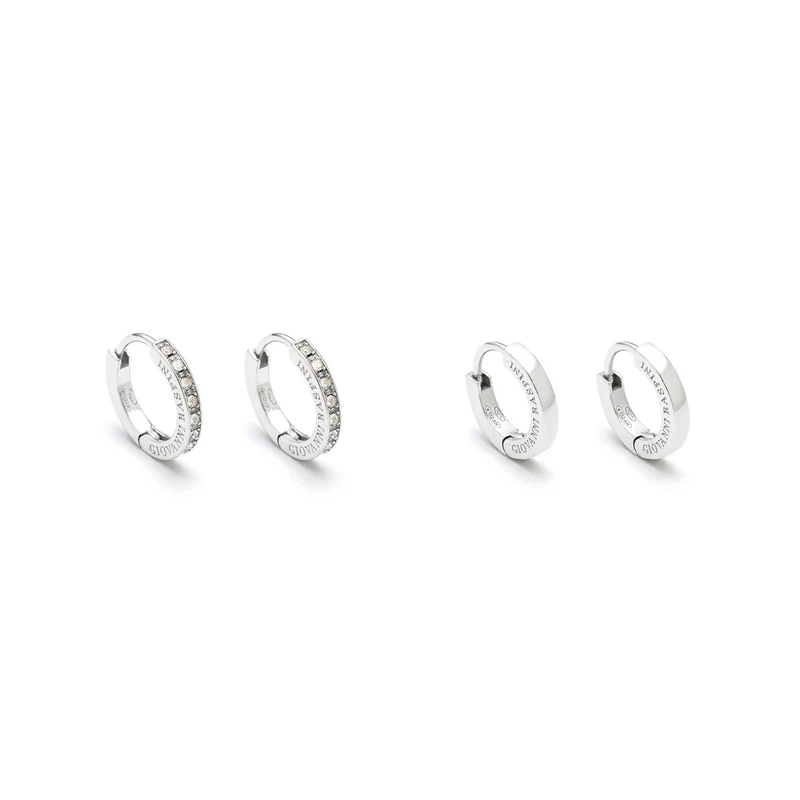 Giovanni Raspini set huggie argento e zirconi Orecchini cerchio in Argento 925 e zirconi X01617