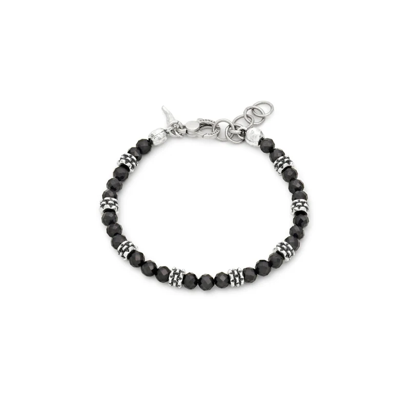 Giovanni Raspini bracciale spinello nero borchie Bracciale in Argento 925 e spinello nero 12577