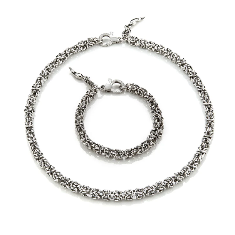 Giovanni Raspini set maglia bizantina piccola Collana e bracciale in Argento 925 X01618