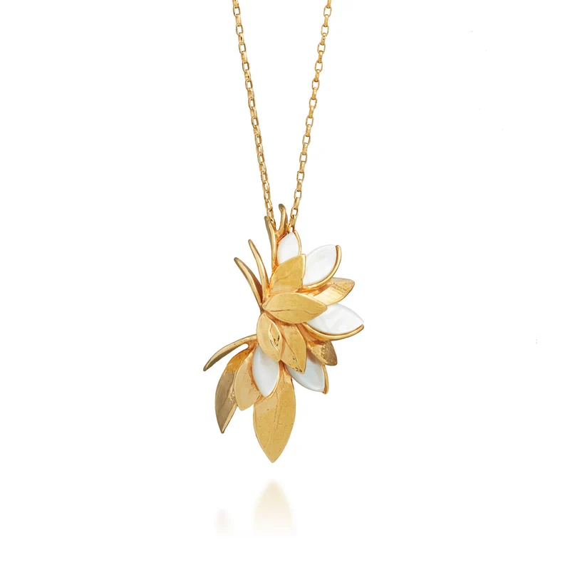 Giovanni Raspini pendente skin madreperla Collana in Argento 925 placcato oro 18 kt e madreperla 12520