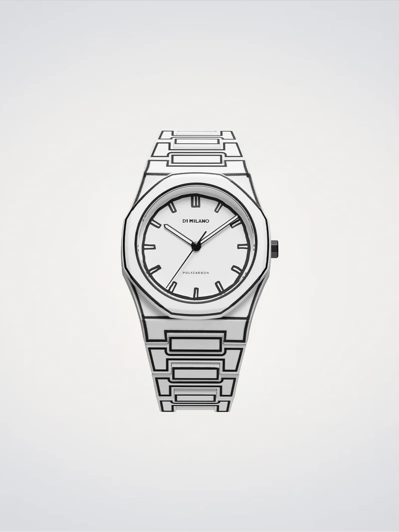 D1 Milano White Sketch Polycarbon 40,5mm D1-PCBJ34