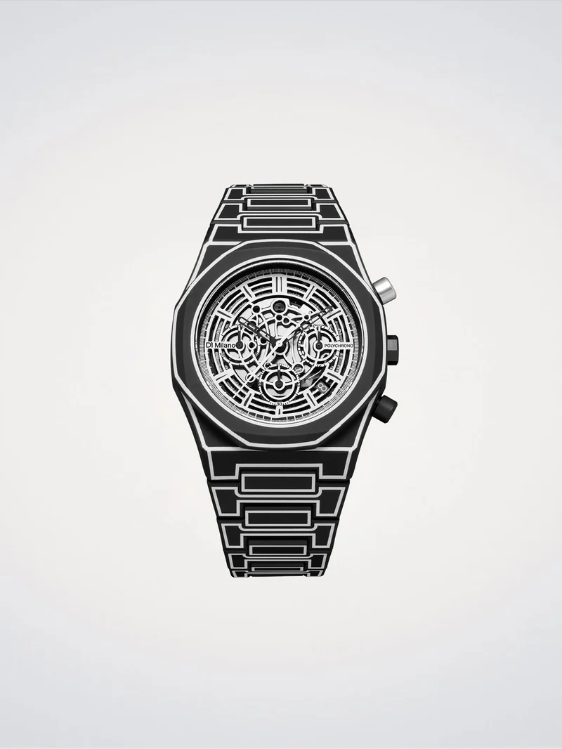 D1 Milano Black Sketch Polychrono 40.5 mm D1-PHBJ14