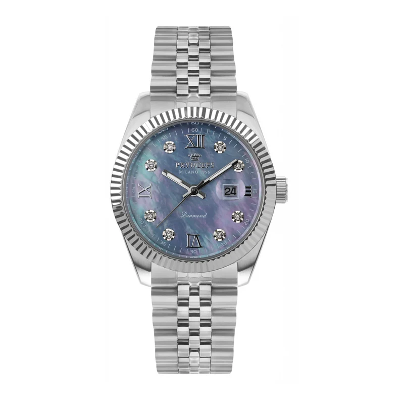 Pryngeps orologio donna 32mm acciaio quarzo quadrante madreperla con diamanti A822/2QB MP BL
