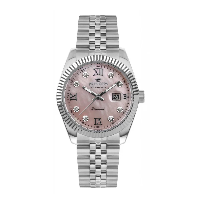 Pryngeps orologio donna 32mm acciaio quarzo quadrante madreperla con diamanti A822/2QB MP RS