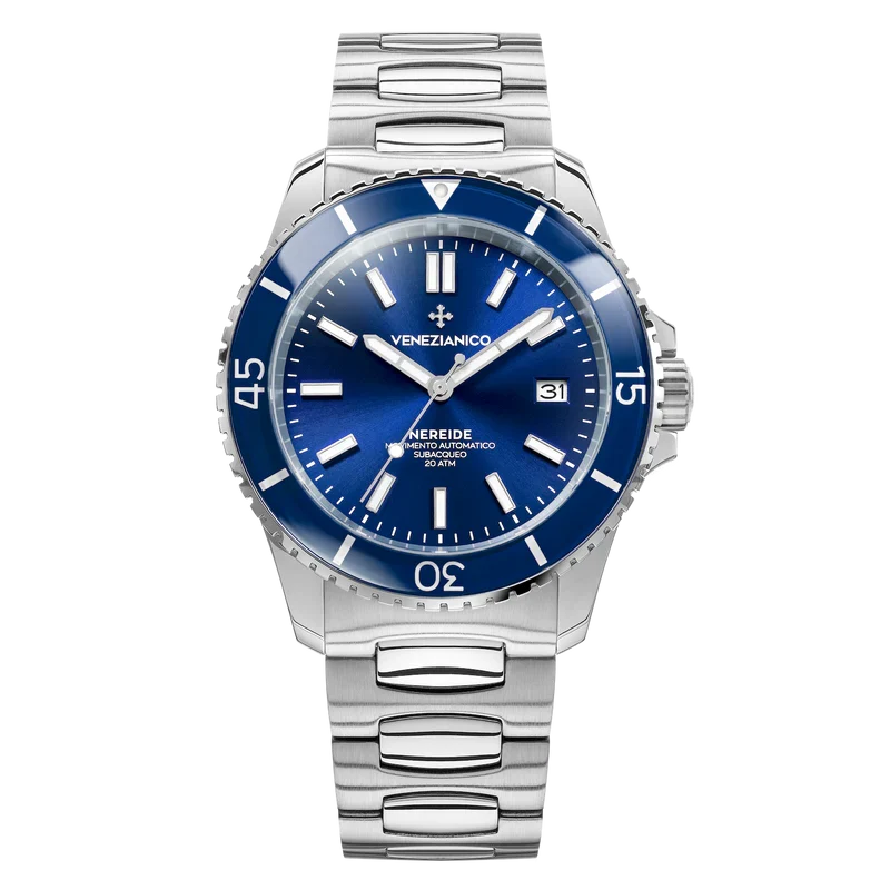 Venezianico orologio Nereide 42mm blu automatico acciaio 3321502C