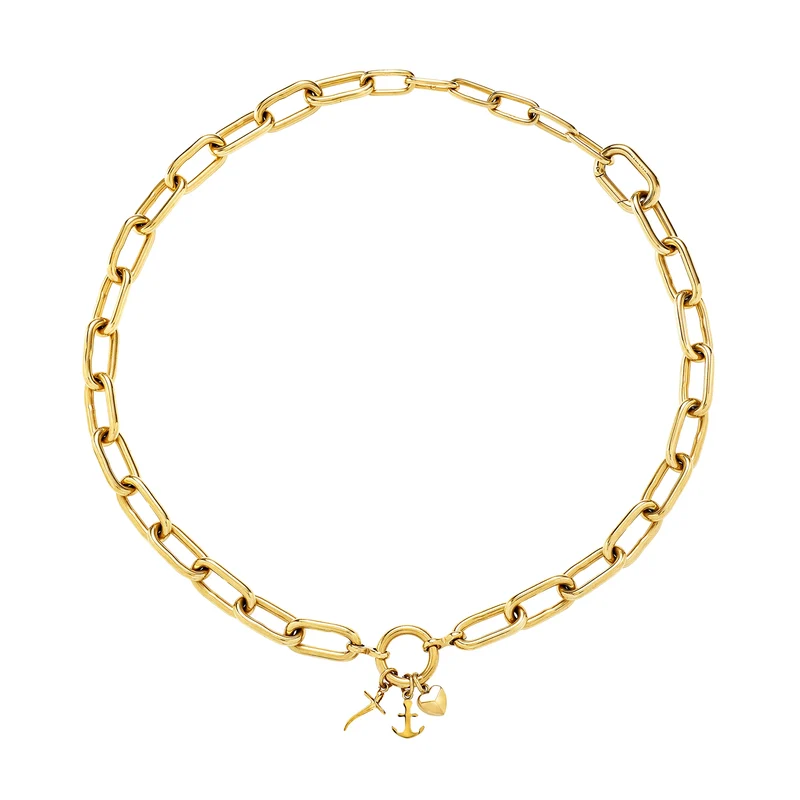 Breil collana Love Ties acciaio finitura IP gold TJ4074