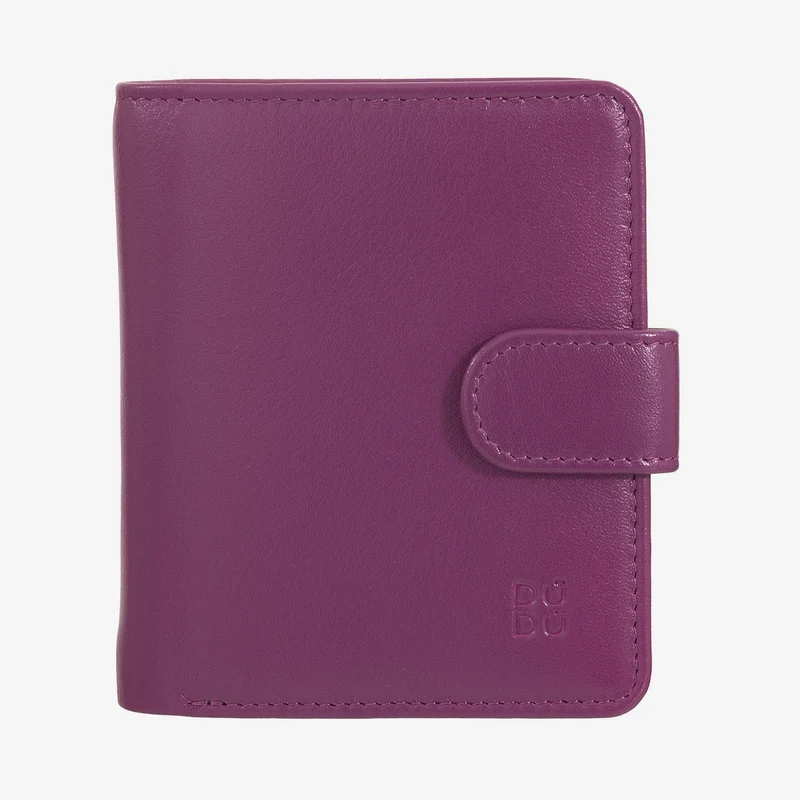 DUDU Portafoglio Piccolo Donna in Pelle con Portamonete a Cerniera, Portafoglio Compatto da Borsetta con Chiusura a Bottone, Porta Banconote, Porta Carte e Protezione RFID