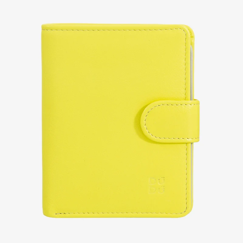 DUDU Portafoglio Donna in Pelle Vera Piccolo Portacarte in Pelle RFID con Cerniera Portamonete Banconote, Chiusura Esterna