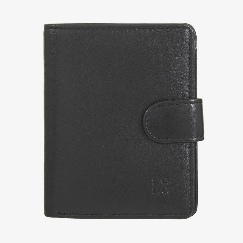 DUDU Portafoglio Donna in Pelle Vera Piccolo Portacarte in Pelle RFID con Cerniera Portamonete Banconote, Chiusura Esterna