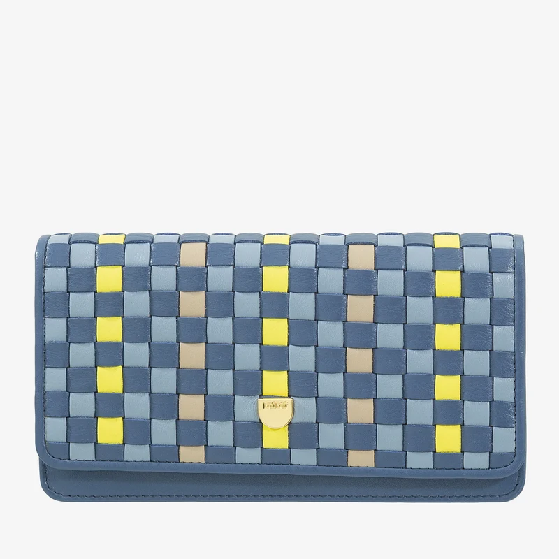 DUDU Portafoglio Donna Intrecciato in Vera Pelle – Portamonete con Zip, Porta Carte Banconote e Scomparti, Elegante Design Artigianale
