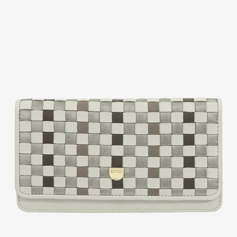 DUDU Portafoglio Donna Intrecciato in Vera Pelle – Portamonete con Zip, Porta Carte Banconote e Scomparti, Elegante Design Artigianale
