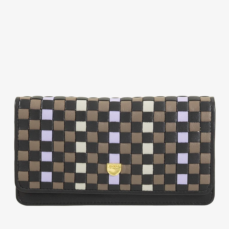 DUDU Portafoglio Donna Intrecciato in Vera Pelle – Portamonete con Zip, Porta Carte Banconote e Scomparti, Elegante Design Artigianale