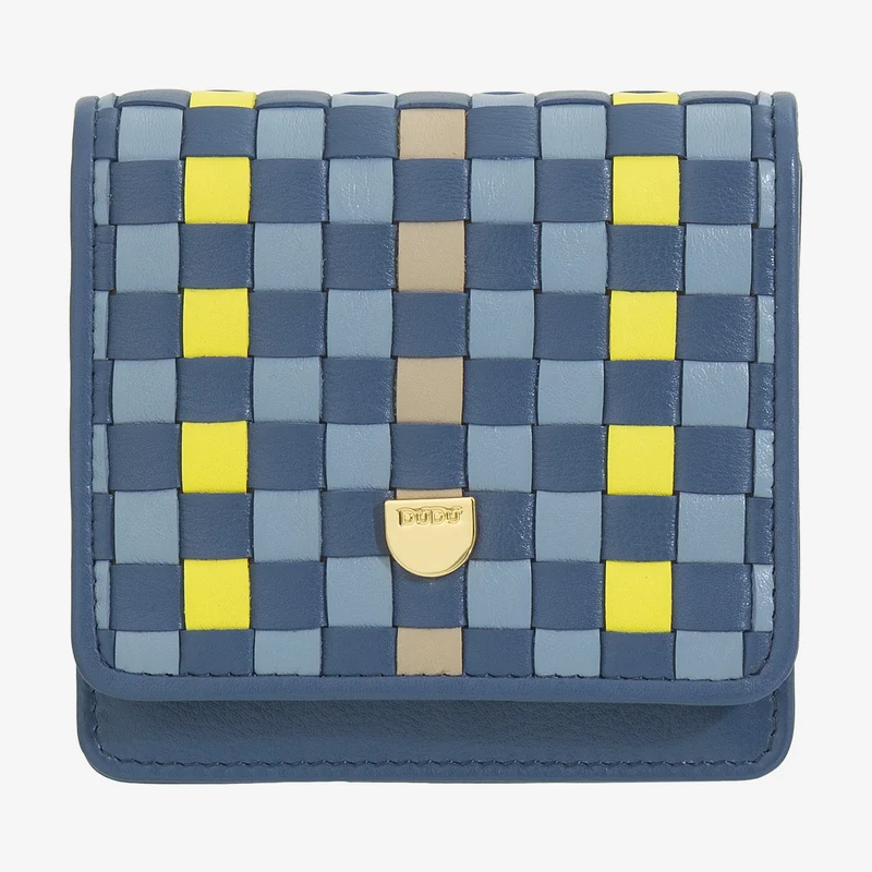 DUDU Portafoglio Piccolo Donna Pelle Intrecciata – Elegante e Compatto con Scomparti per Carte, Tessere, Banconote e Monete – Design Raffinato