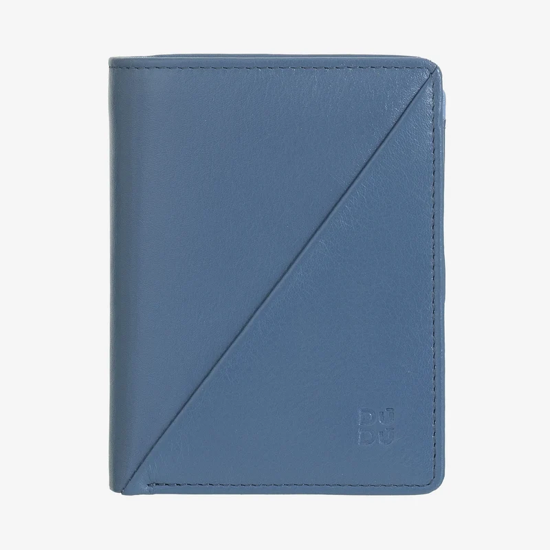 DUDU Portafoglio Donna Piccolo di Pelle Colorata Porta Carte e Tessere con Portamonete Zip e Bottone