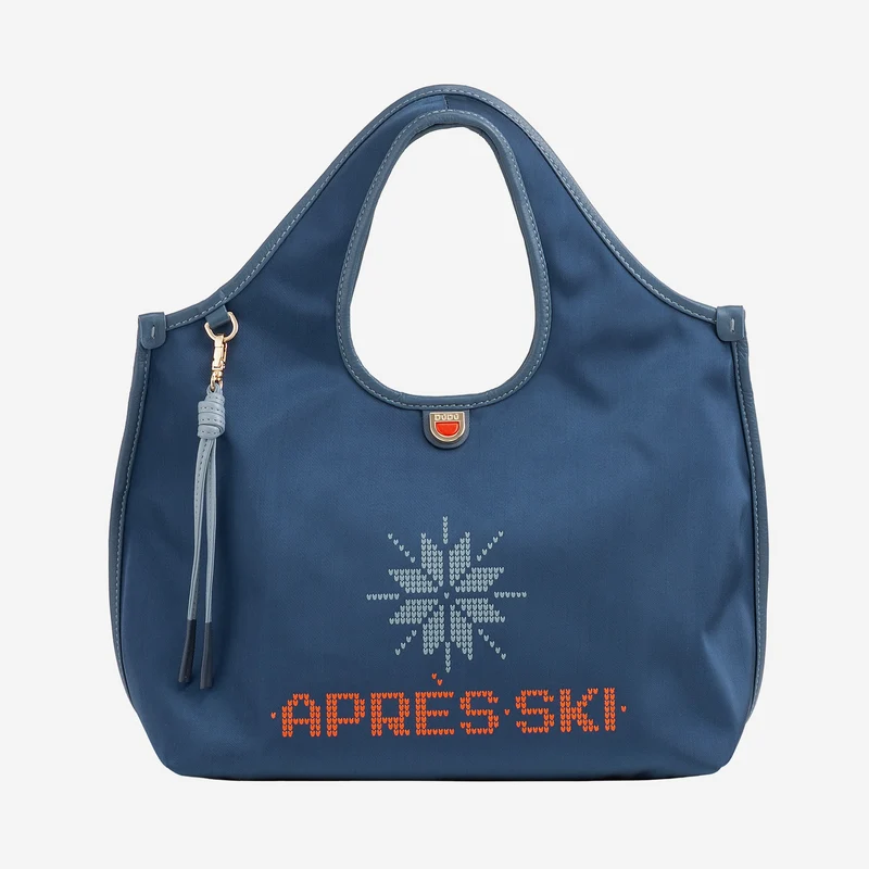 DUDU Borsa Donna a Mano a Tracolla in Nylon e Pelle Après Ski – Shopper Leggera Dimensioni Medie con Tracolla Regolabile e Chiusura Magnetica, Design Sportivo Chic