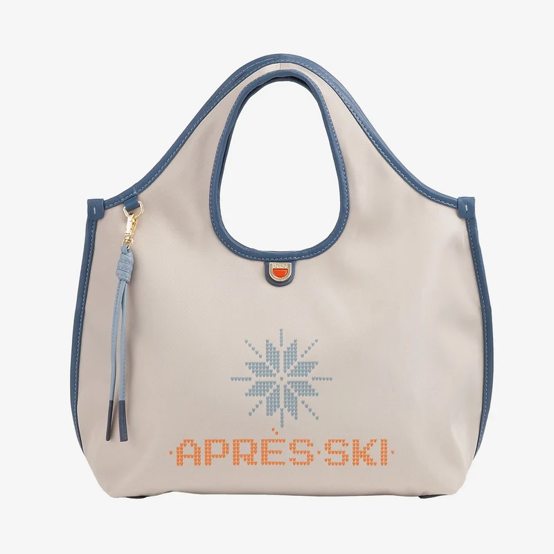 DUDU Borsa Donna a Mano a Tracolla in Nylon e Pelle Après Ski – Shopper Leggera Dimensioni Medie con Tracolla Regolabile e Chiusura Magnetica, Design Sportivo Chic