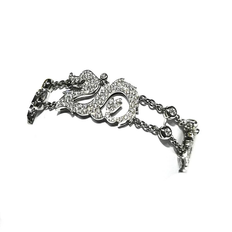 Taverna bracciale Draghi oro bianco 18kt e diamanti 0011BR