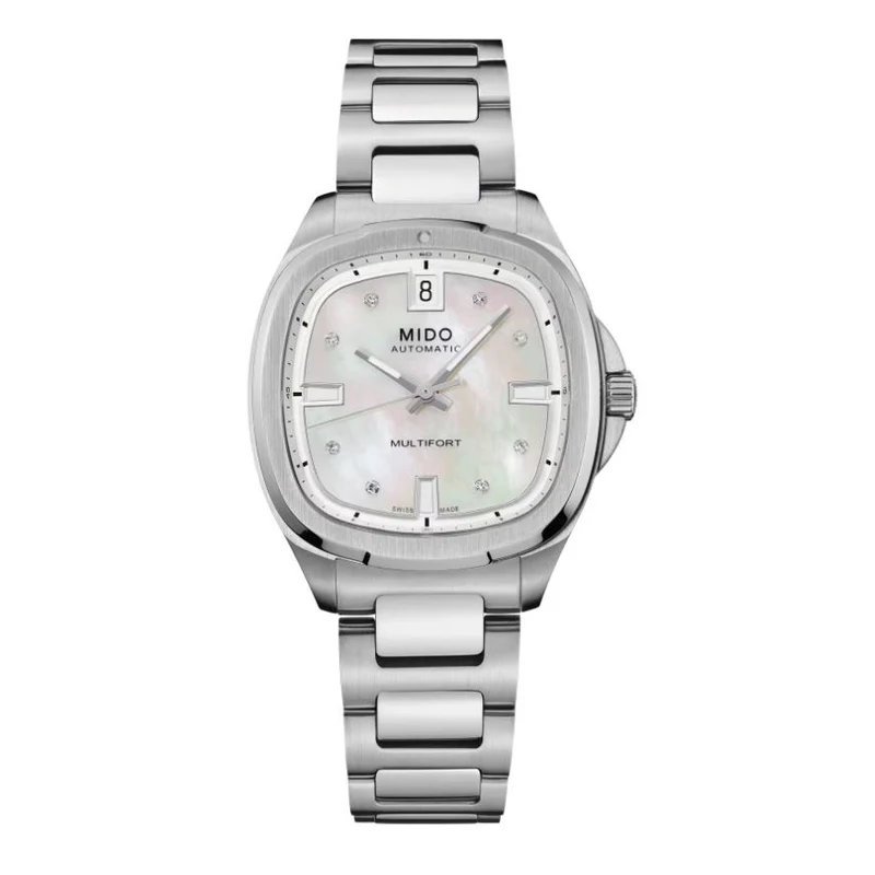 Mido orologio Multifort TV 34x35mm madreperla diamanti automatico acciaio M049.307.11.106.00