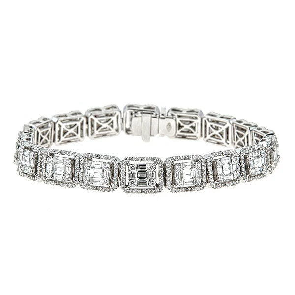 Zydo bracciale con diamanti taglio brillante e smeraldo oro bianco 49738