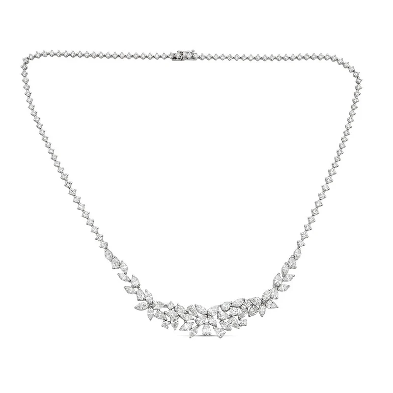 Zydo collana con diamanti taglio rotondo e fancy oro bianco 53787