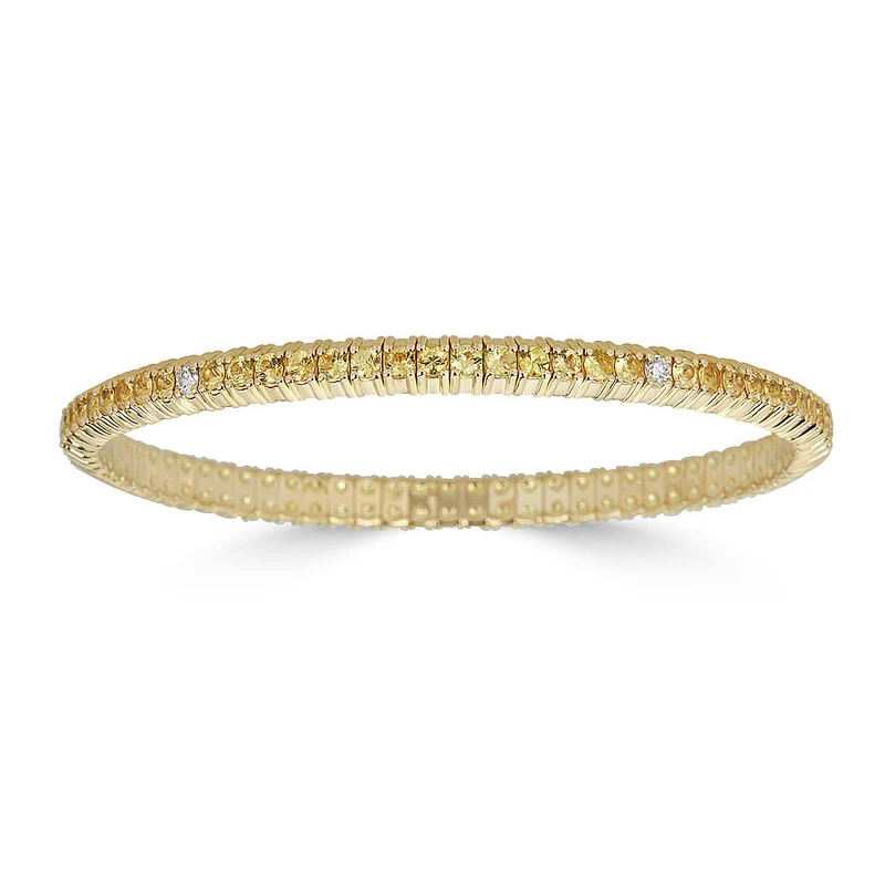 Zydo bracciale elastico in zaffiro giallo con diamanti oro giallo zaffiro giallo 59971