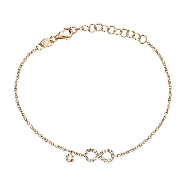 Zydo bracciale infinity con diamanti piccolo oro rosa 52556