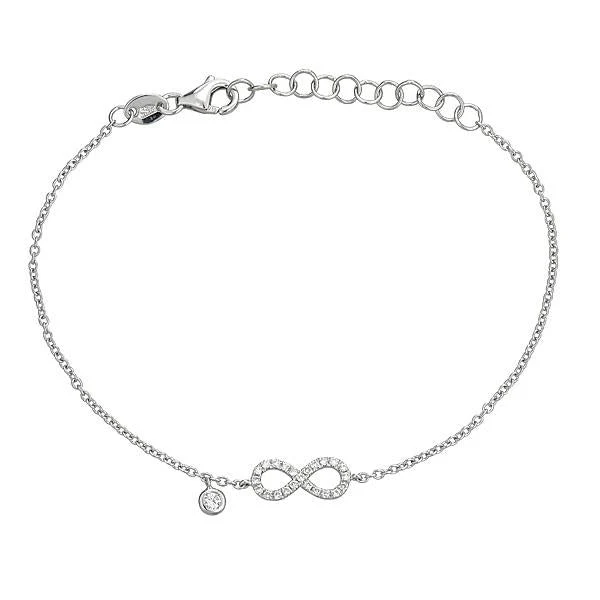Zydo bracciale infinity con diamanti piccolo oro bianco 52545