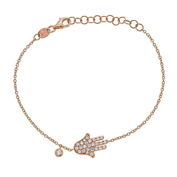 Zydo bracciale da mano con diamanti grande oro rosa 52022