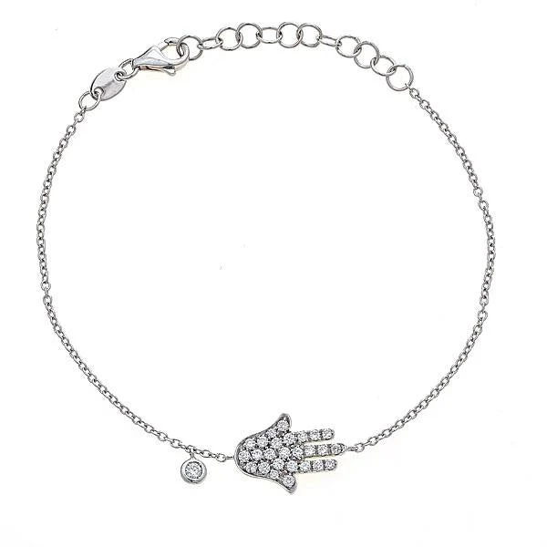 Zydo bracciale da mano con diamanti grandi oro bianco 52015