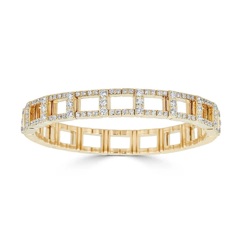 Zydo bracciale elastico h con diamanti oro giallo 57654