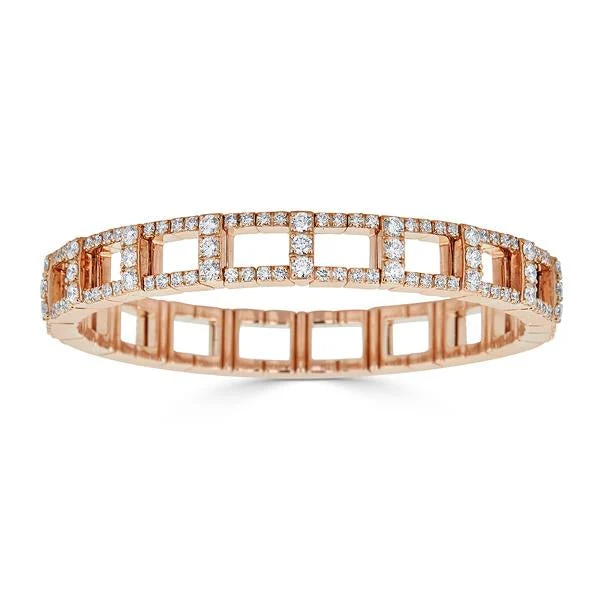Zydo bracciale elastico h con diamanti oro rosa 56875