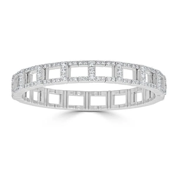 Zydo bracciale elastico h con diamanti oro bianco 60158