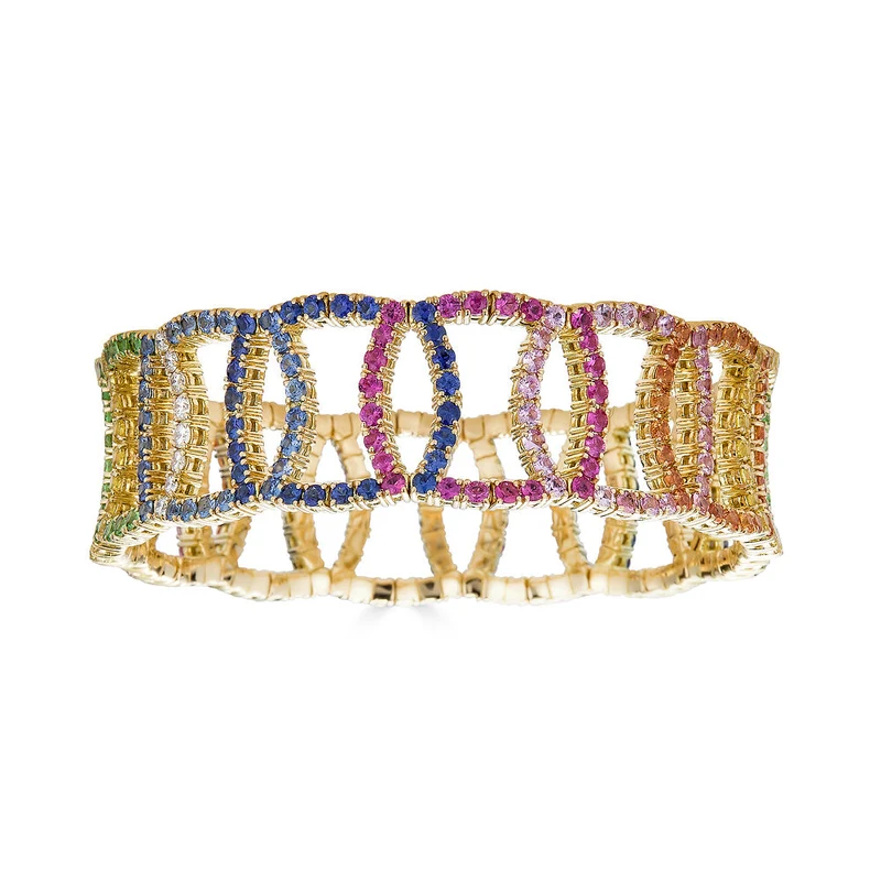 Zydo bracciale elastico arcobaleno oro giallo 63457