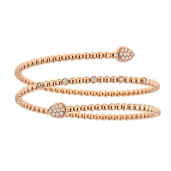 Zydo bracciale a spirale tripla con diamanti incastonati oro rosa 55134
