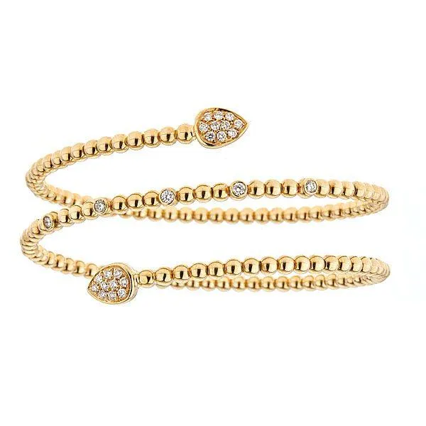 Zydo bracciale a spirale tripla con diamanti incastonati oro giallo 55133