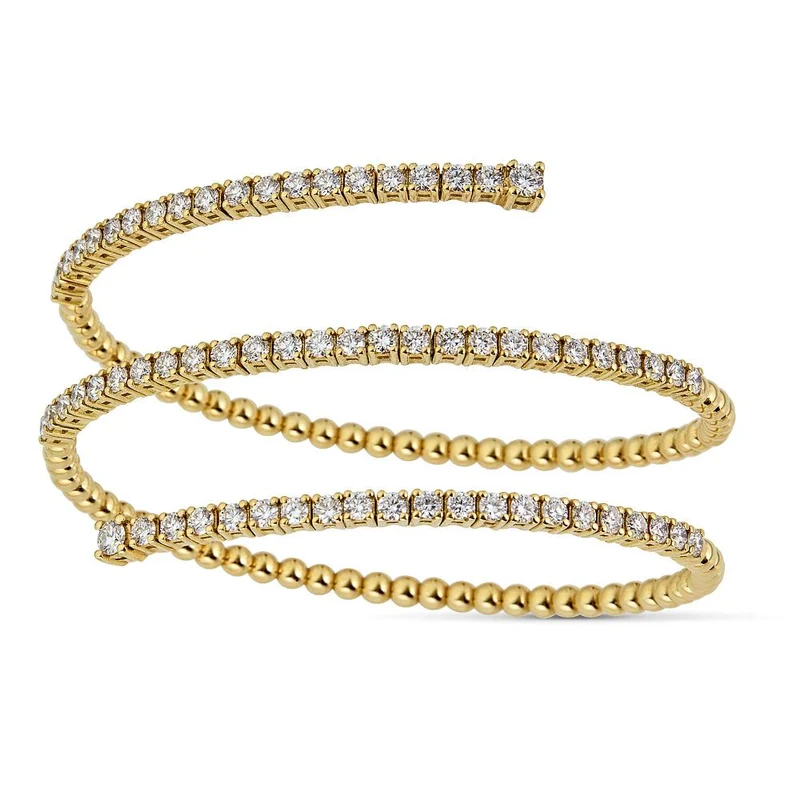 Zydo bracciale coil Wrap con diamanti oro giallo 55138