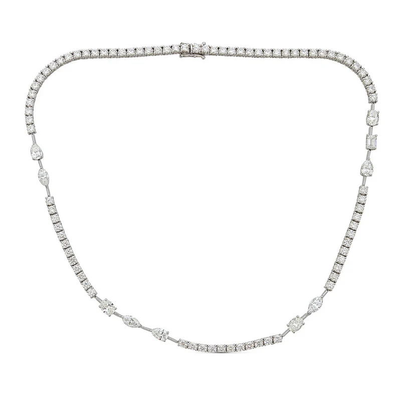Zydo collana con diamanti taglio rotondo e fancy oro bianco 56624