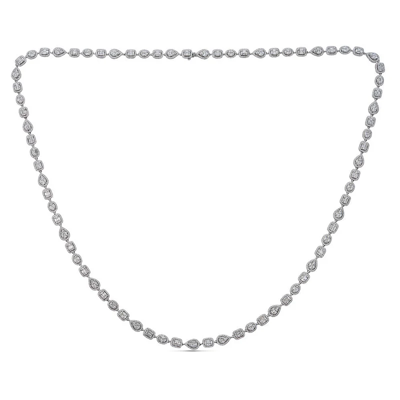 Zydo collana lunga con diamanti incastonati illusion oro bianco 58721