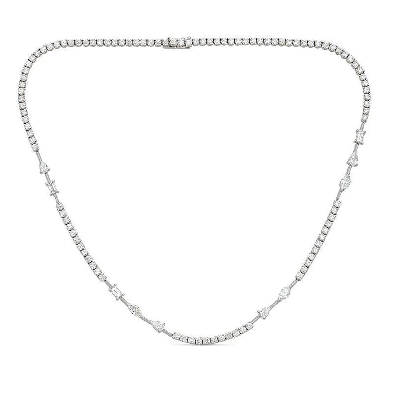 Zydo collana con diamanti taglio rotondo e fancy oro bianco 60561