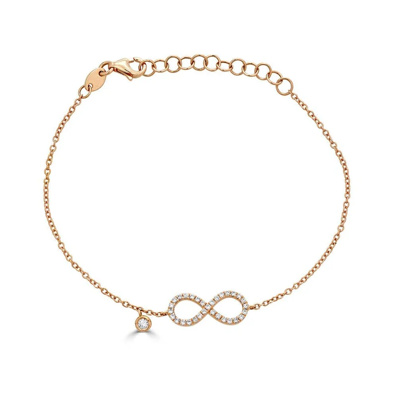 Zydo bracciale infinity con diamanti grandi oro rosa 54918