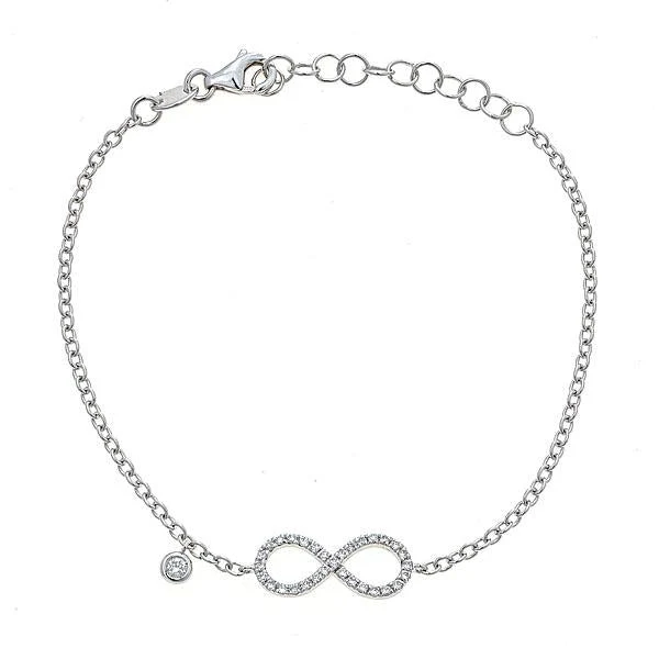Zydo bracciale infinity con diamanti grandi oro bianco 54917