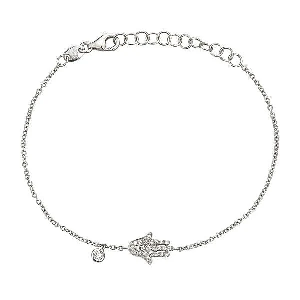 Zydo bracciale da mano con diamanti piccolo oro bianco 54369