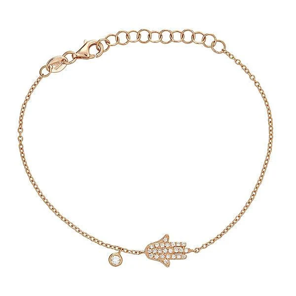 Zydo bracciale da mano con diamanti piccolo oro rosa 54367