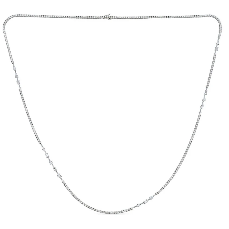 Zydo collana lunga con diamanti taglio brillante oro bianco 60502