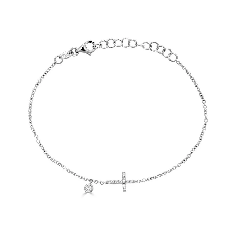Zydo bracciale a croce con diamanti piccolo oro bianco 54380