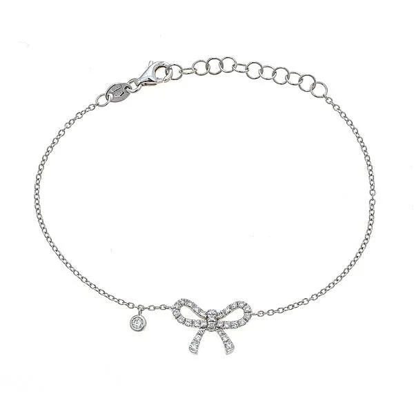 Zydo bracciale a fiocco con diamanti grande oro bianco 52666