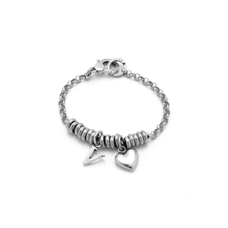 Giovanni Raspini Bracciale Cuore e Lettera V argento X01877